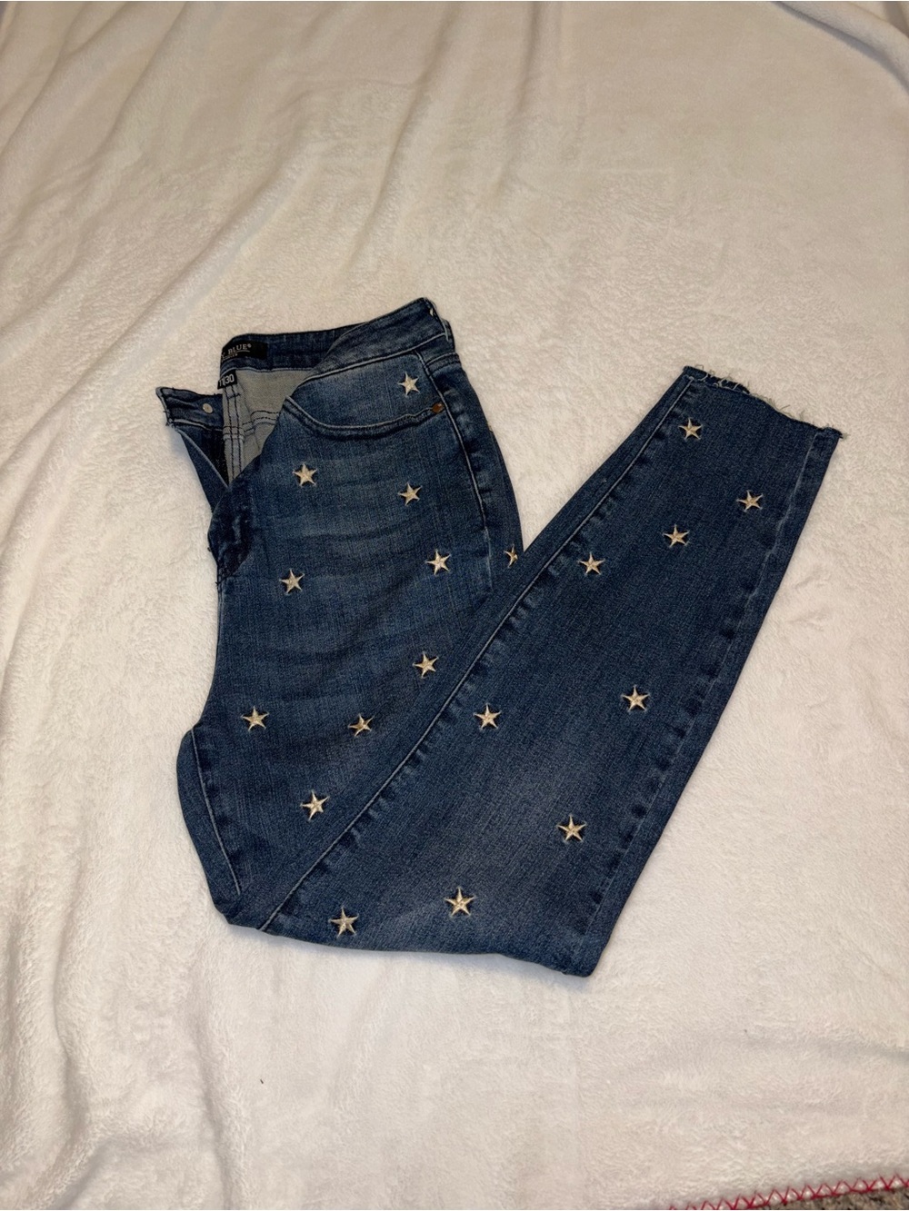 Judy Blue Dark Blue Skinny Jeans with Star Embroidery